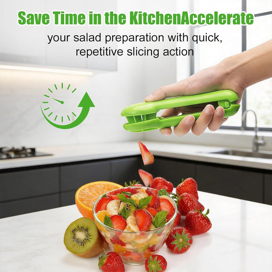 1PC 2026 New Grape Cutter Tool, Fruit Slicer Cuts Grapes, Cherry Tomatoes & Strawberries into 4 Pieces, Handheld Quarter Fruit Cutter Kitchen Gadget for Salad & Snack, BPA-Free