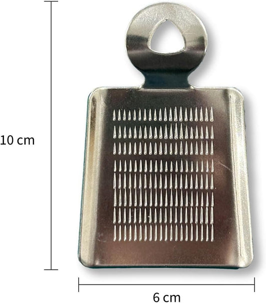 Japanese Stainless Steel Compact Grater for Ginger, Garlic, Wasabi & Spices - Tabletop Mini Grater, 9.5cm x 5cm, Made in Japan