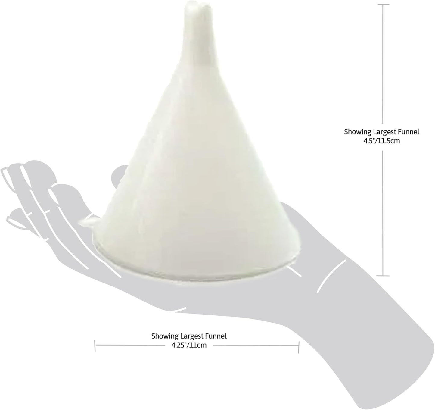 Plastic Funnel, Set of 3, Set of Three, White