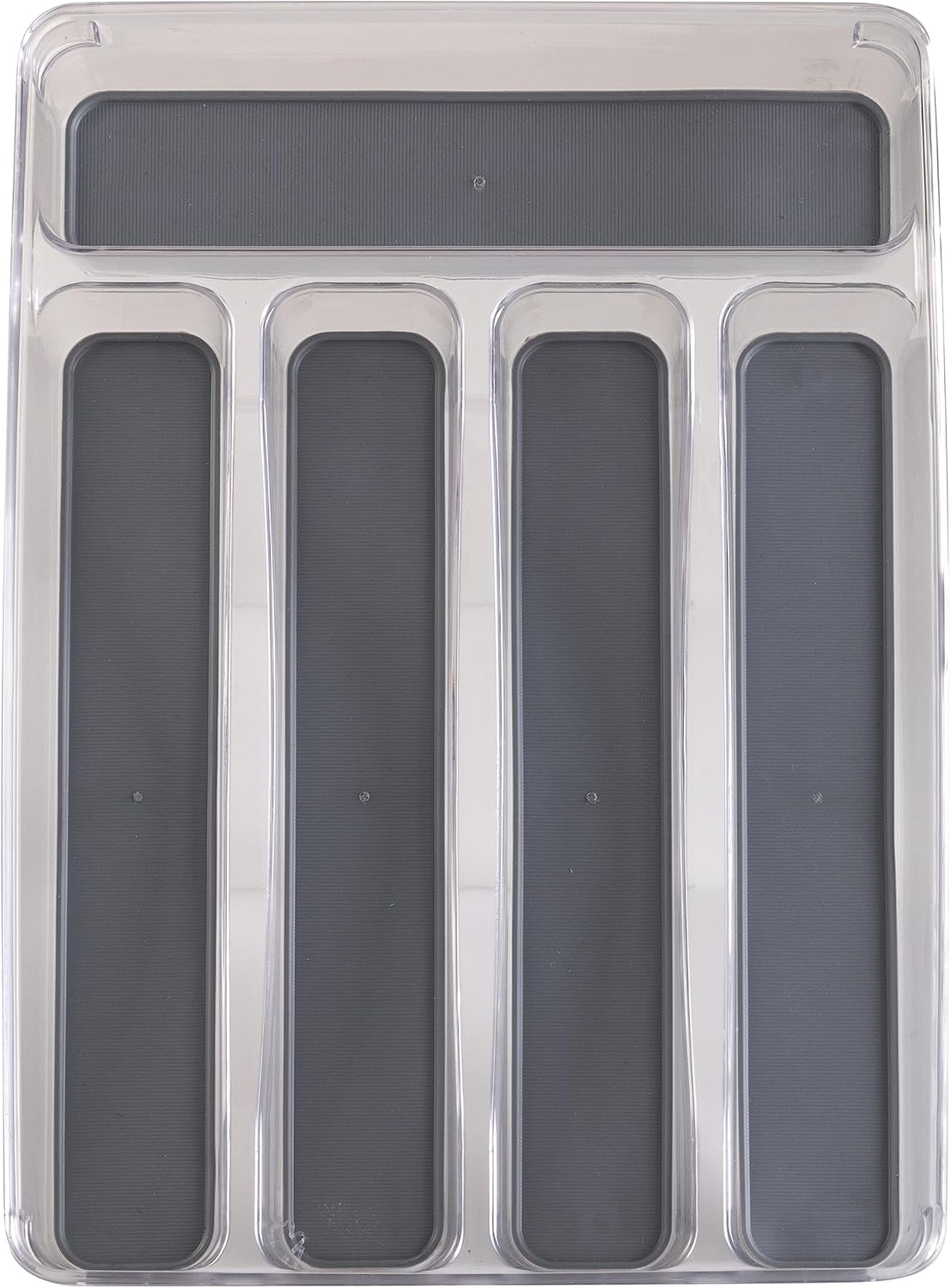 23195 Utensil and Cutlery Drawer Organizer, Divider, Tray, Storage, 5 Compartment, Clear