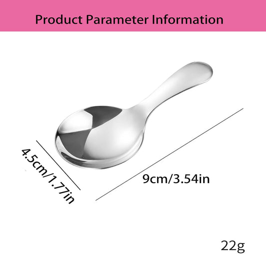 4PCS Mini Scoop for Canisters,Stainless Steel Short Handle Spoons Salt Spoons Condiments Spoon Dessert Spoon,Mini Candy Scoops(sliver)