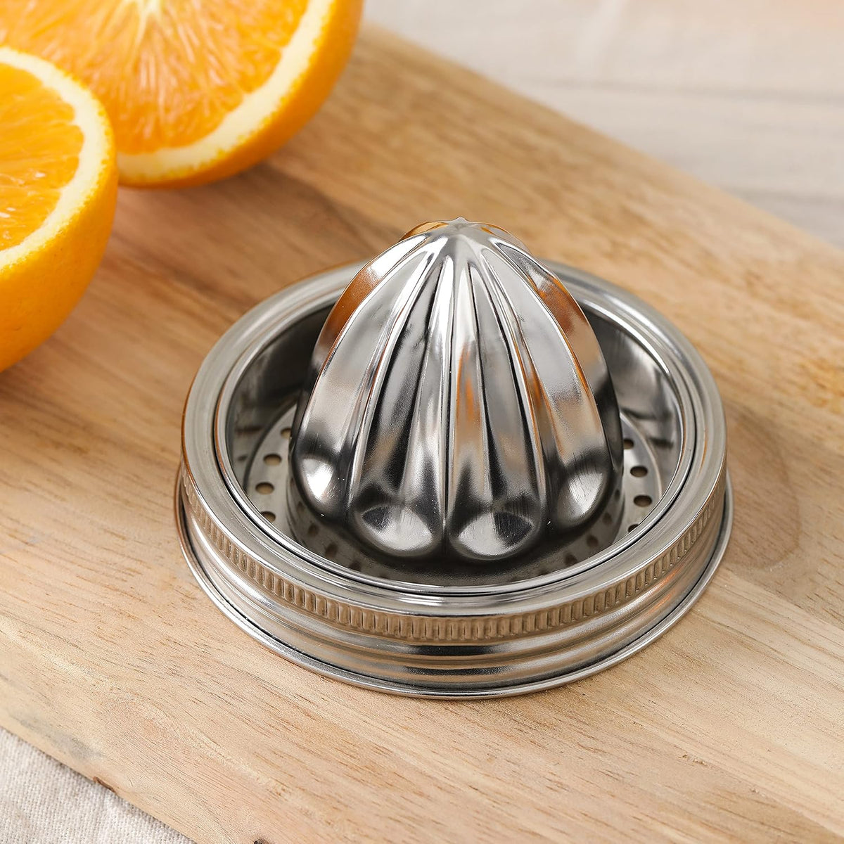 Lemon Lime Orange Manual Juicers Stainless Steel Hand Squeezer with Glass Mason Jars, set of 2 (16 OZ)