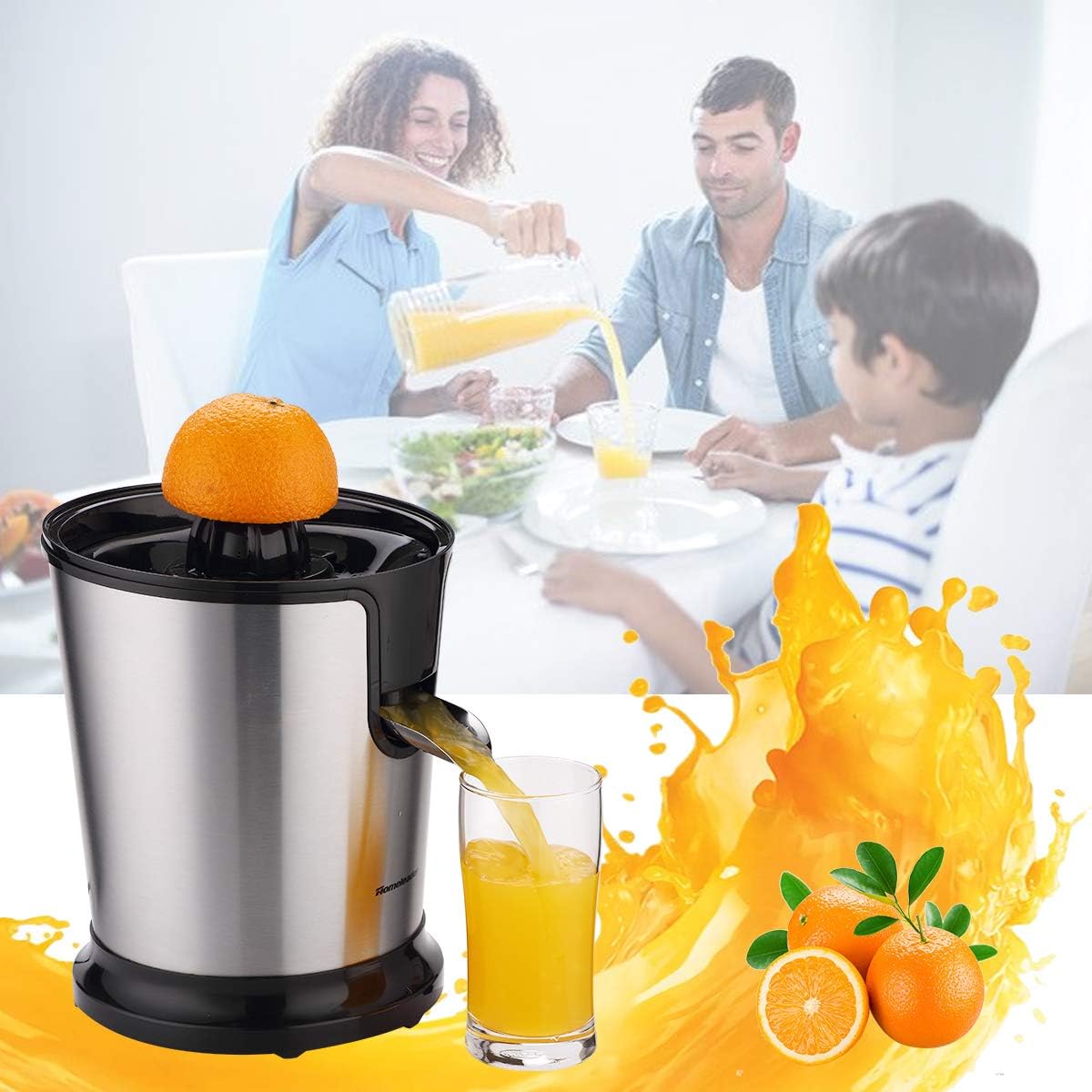 Electric Citrus Juicer, Lemon Squeezer with Stainless Steel, Orange Squeezer