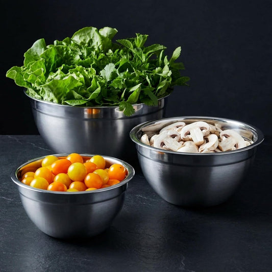 Mixing Bowls with Airtight Lids, Stainless Steel Nesting Bowl Set for Space Saving Storage, Ideal for Cooking, Baking, Prepping & Food Storage