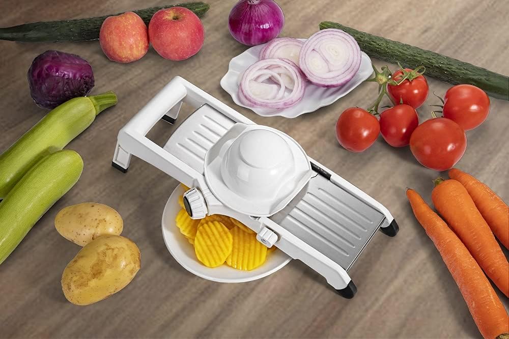 Mandoline Slicer for Kicthen,Adjustable Vegetable Slicer,Food Chopper,Potato Slicer,Mandolin,Tomato Slicer,Veggie Cutter,Stainless Steel Professional with Safety Gloves