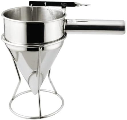 20oz Stainless Steel Pancake Batter Dispenser, Funnel Cake Dispenser with Squeeze Handle and Bracket, Pancake Dispenser for Pancakes, Cupcakes, Takoyaki and Baked Goods (20 oz)