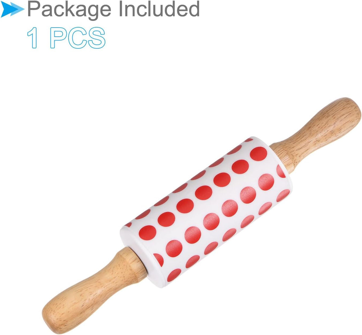 Silicone Rolling Pins, 17" Length, Silicone & Oak Non-Stick Ergonomic Wooden Handle Fondant Dough Roller Dark Green - (Applications: for Baking DIY Projects)