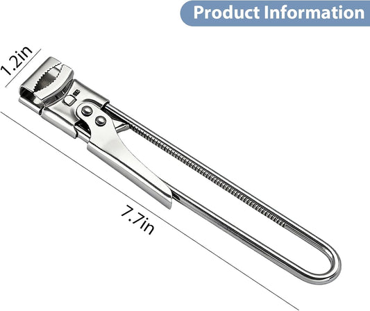 Adjustable Stainless Steel Jar Opener for Seniors & Weak Hands, Bottle Lid Opener Tool with Non-Slip Grip, Easy Manual Canning Jar Cap Cracker Openers for Jars, Tops, Cans. (1)