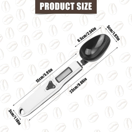 Digital Measuring Spoon Scale, 0.1-500g Electronic Kitchen Food Weighing Spoon Scale Detachable High Precision Gram Measuring Spoons with LCD Display Weighable Units g/oz/gn/ct