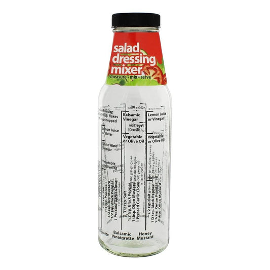 Kolder Salad Dressing Mixer Bottle with 8 Classic Recipes, Glass, 13-Ounce Capacity