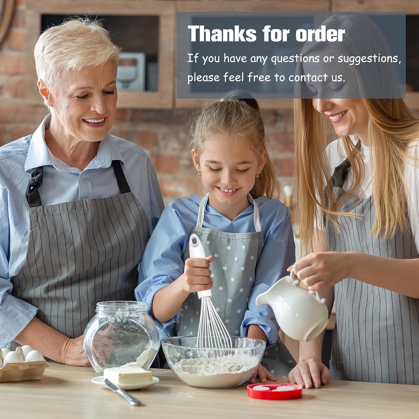 Dishwasher Safe Silicone Whisk, Sealed Waterproof Design Set of 3, Professional Kitchen Whisks for Cooking Non-Scratch, Silicone & Stainless Steel Whisk, Heat Resistant Balloon Egg Beater, Black