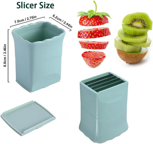 Stainless Steel Strawberry Slicer - Mini Fruit & Egg Slicer Cup - Portable Kitchen Tool