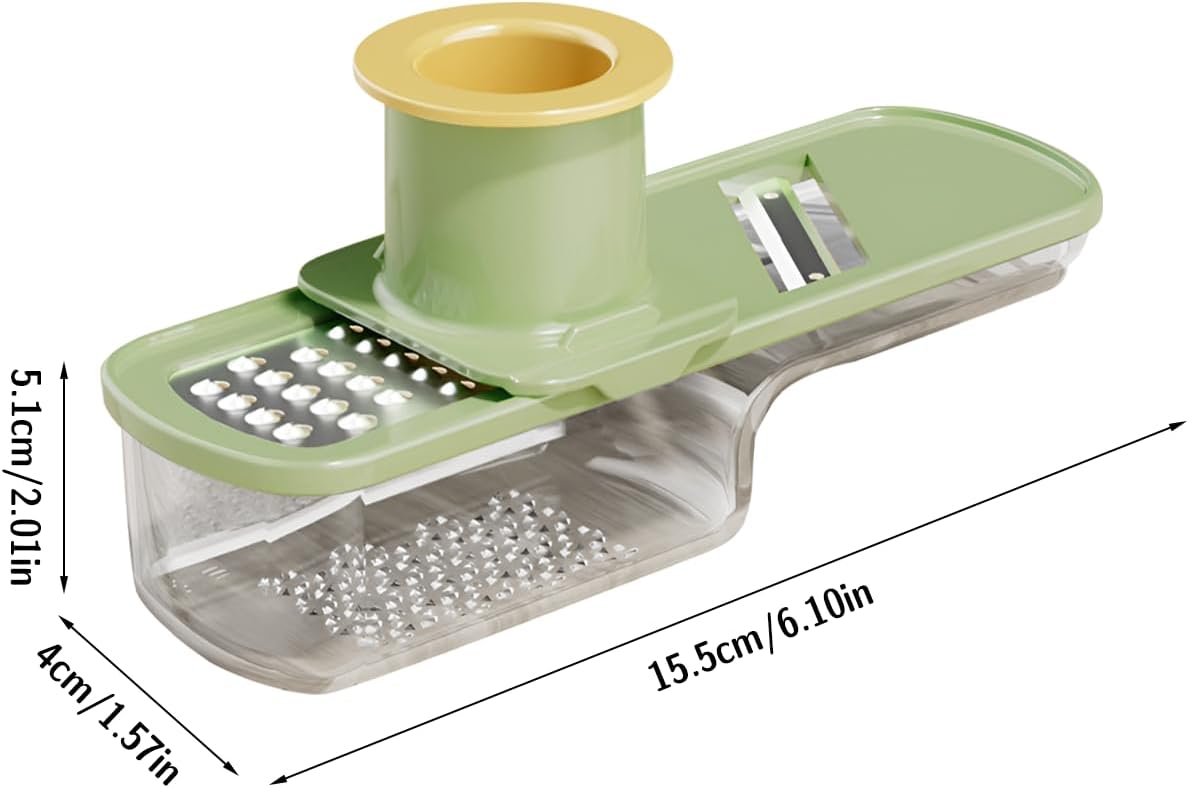 Versatile Ginger Grater, Garlic Mincer - Kitchen Small Grater with Safe Hand Guard Design for Ginger & Garlic, Stainless Steel Blades for Grating, Julienne & Thin Slicing (2 Pack)