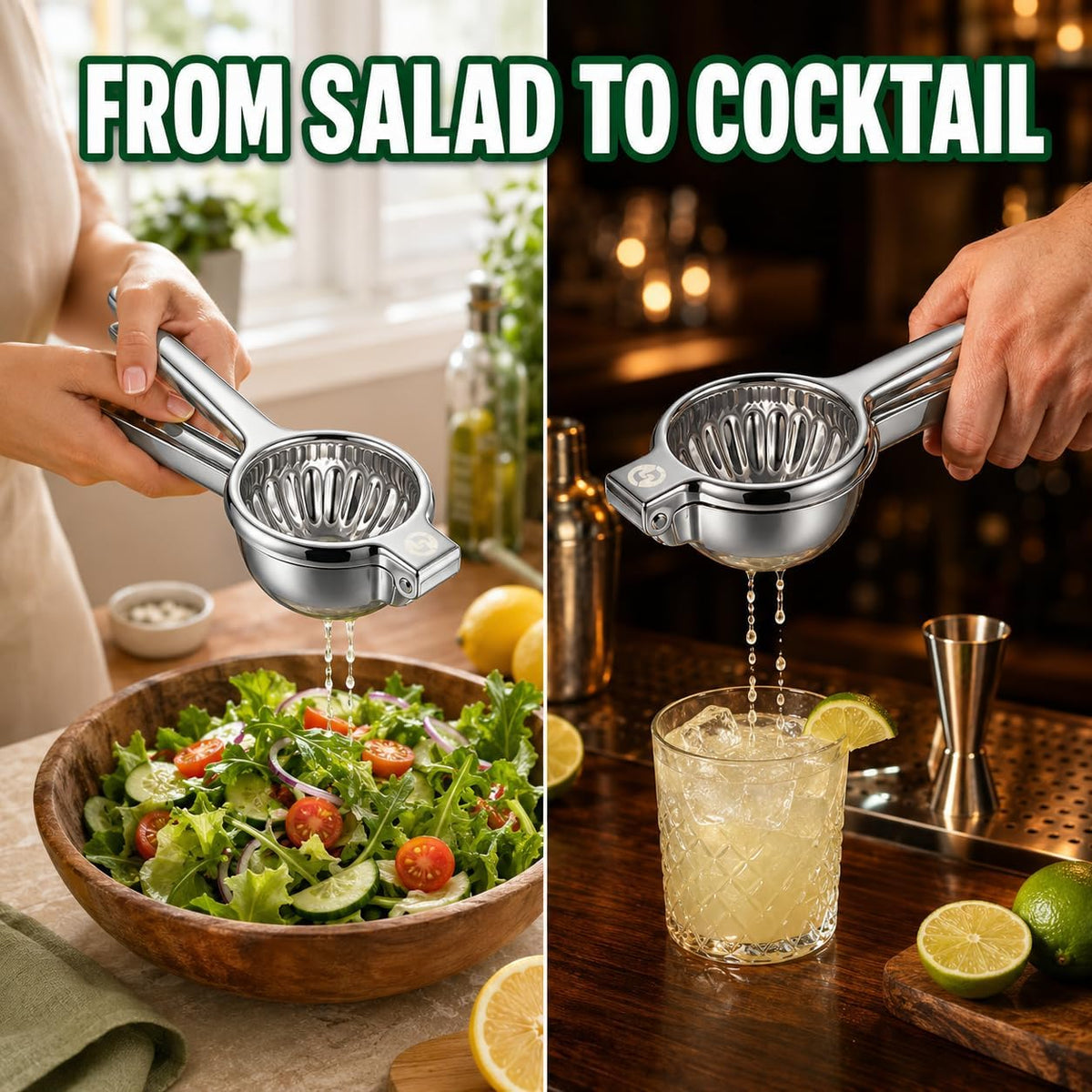 Handheld Lemon Squeezer Stainless Steel, Silicone Handle
