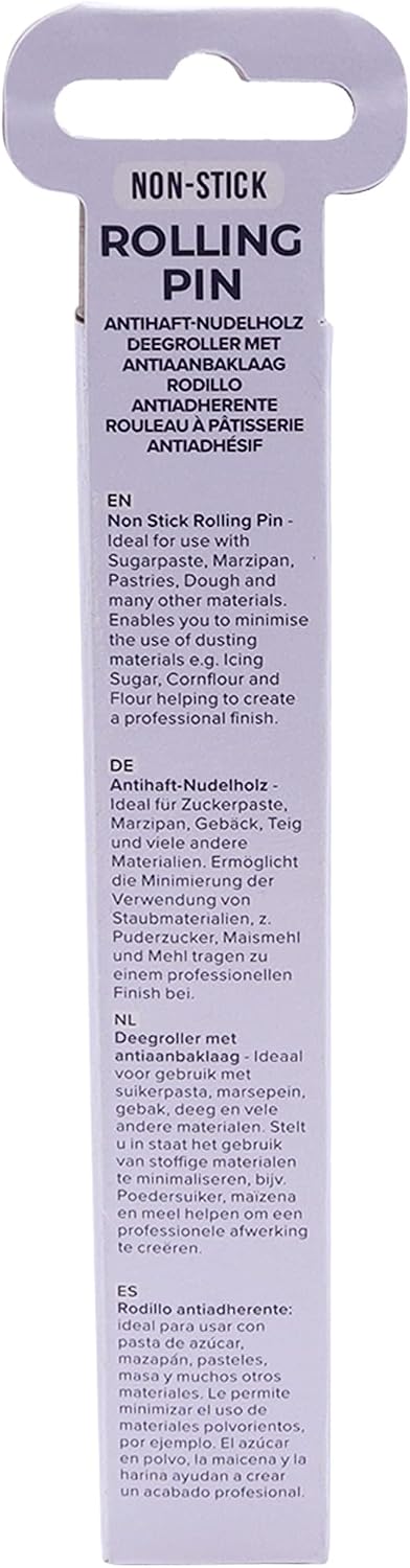 Knights Bridge Global PP85 Non-Stick Polyethylene Rolling Pin, 6" for Cake & Cookie Decorating, White, 6"