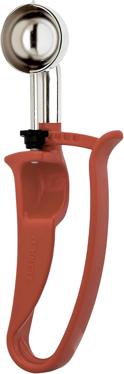 2050 Universal Standard Length EZ Disher Food Portion Control Scoop Designed for Right or Left Hand Use Dishwasher Safe NSF Approved, 1 1/2-Inch, Rust