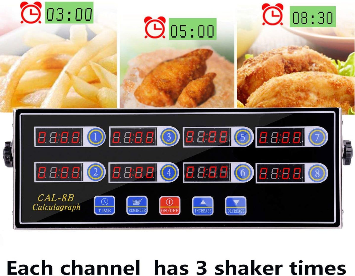 Commercial 8 Channel Kitchen Timer Digital Restaurant Timers Professional Loud Alarm Cooking Reminder