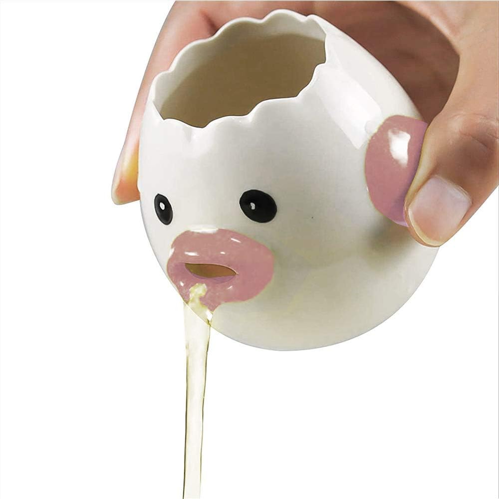 Egg Separator, Yellow, Ceramic, 3x3 Inches, 4.3 OZ