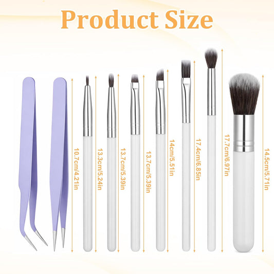 9 PCS Cake Candy Decorating Brushes Tools, Baking Brush Set Food Paint Brushes Pastry Brush Fondant Tools and Stainless Steel Straight & Curved Tip Tweezers for Baking Fondant DIY Cake Sugar