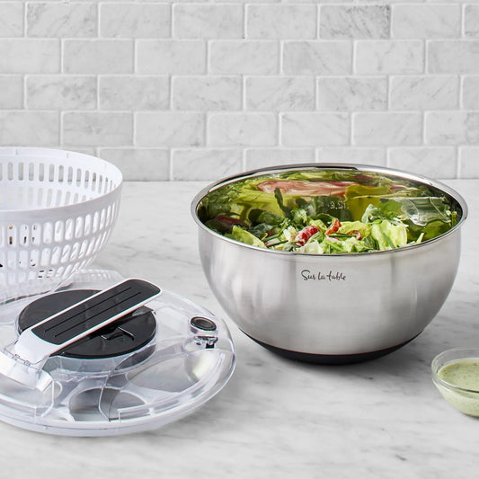 Stainless Steel Salad Spinner, Silver