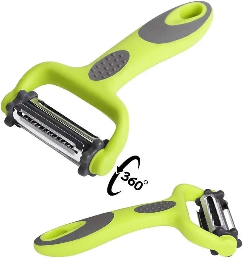 3-in-1 Vegetable & Fruit Peeler - Multifunctional Y Peeler with Rotatable Stainless Steel Blades: Serrated, Straight, & Julienne Blades - Perfect for Precision Peeling & Cutting