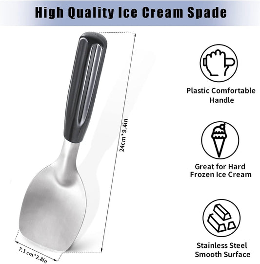 Ice Cream Spade - Stainless Steel Flat Ice Cream Paddle, Scooper for Hard or Creamy Dessert Spade Butter Cutter (1)