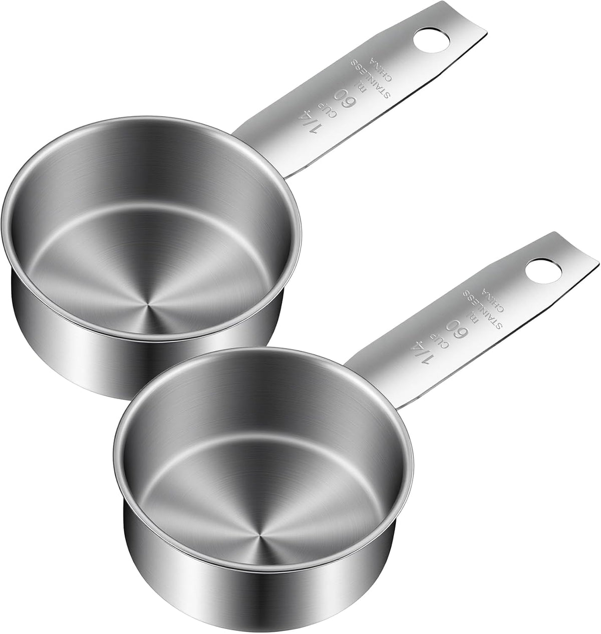 2 Pcs 60ml/2oz 1/4 Cup Scoop, Quarter Cup Scoop Stainless Steel
