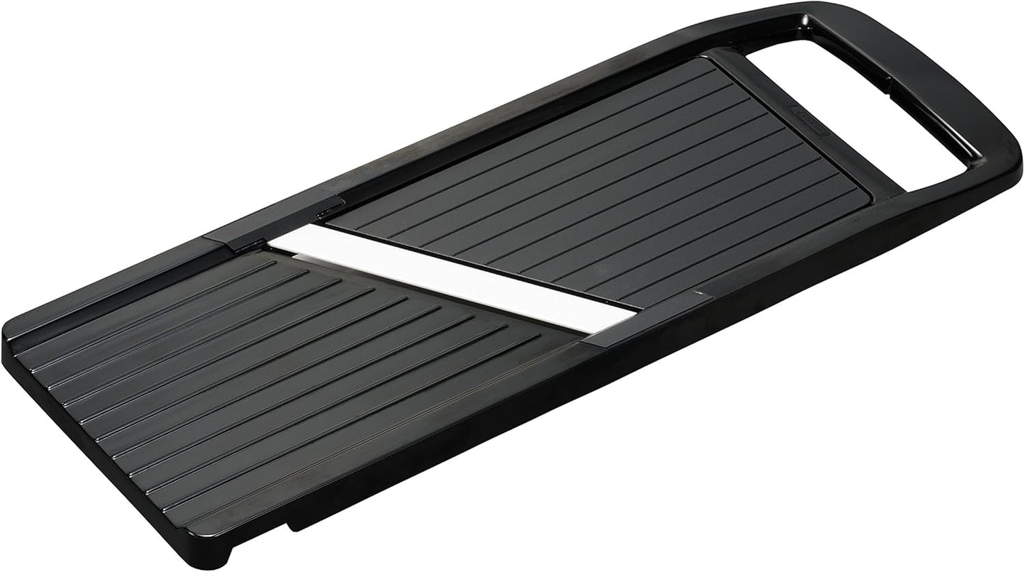Wide Ceramic Mandoline Slicer – 4" Blade for Large Vegetables | Wide Adjustable Mandoline Slicer: 4-Inch Angled Ceramic Blade, 4 Thickness Settings, and Secure Safety Handguard