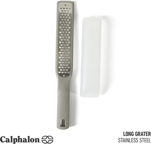Prime Stainless Steel Handheld Grater Lemon Zester W/Cover & Rubber Handle - Taupe