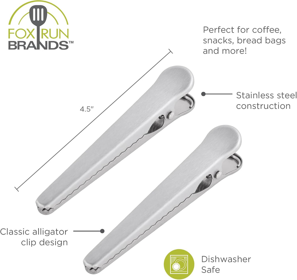 Fox Run Bag Spoon Clip, Coffee Measuring Spoon With Bag Clip, 1 Tablespoon