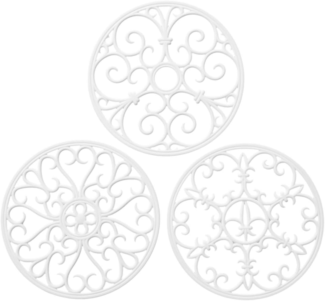 Silicone Trivet Mat - Non-Slip & Heat Resistant Kitchen Pads for Countertops & Table - Trivets for Hot Dishes & Cookware - Pot Holder for Pots & Pans - Pink, Set of 3