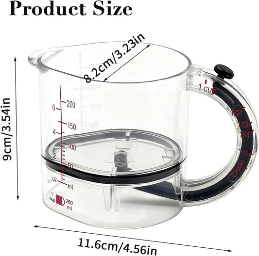 4-in-1 Adjustable Measuring Cup, Multi Measurings Cube Cups for Cooking and Baking with Oz/Ml Dual Markings, Scraper-Style Seal Base, Space-Saving Easy to Clean