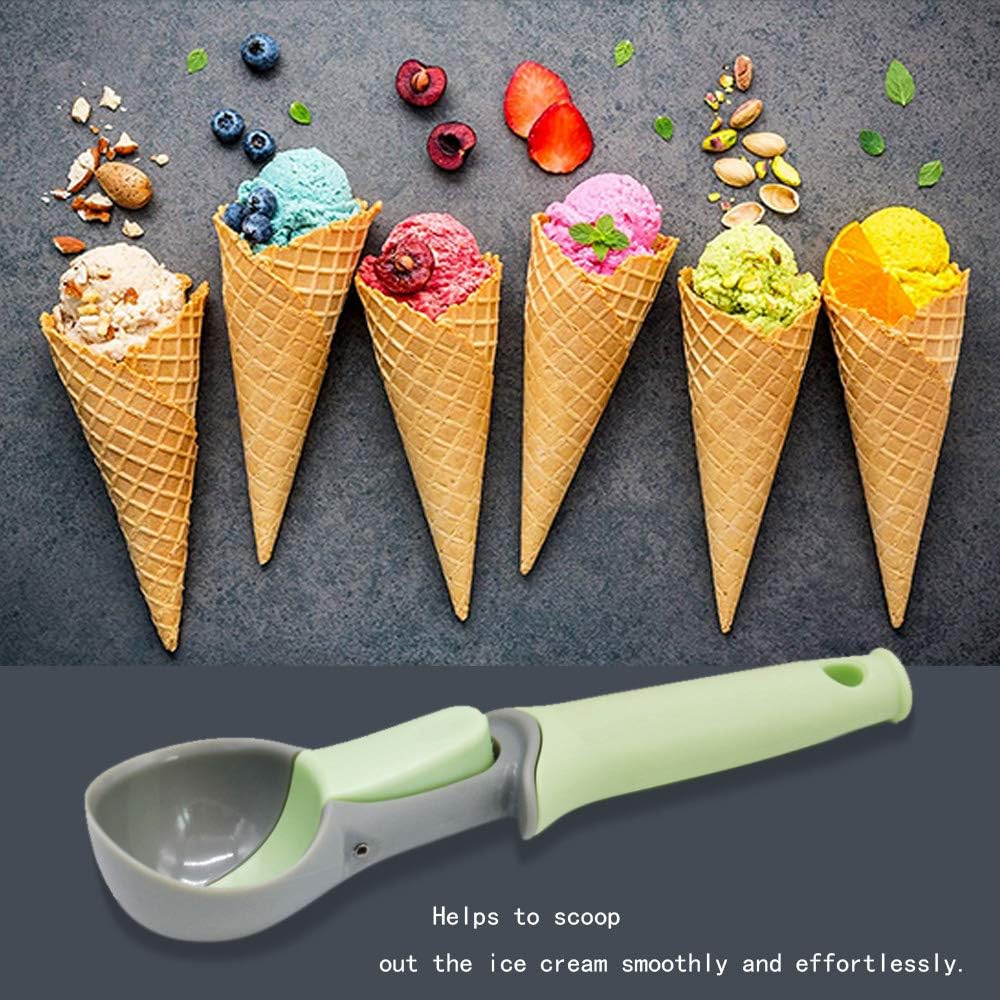 Ice Cream Scoop with Easy Trigger,Plastic Cookie Scoops for Baking,Durable Melon Baller Scoop, Perfect for Frozen Yogurt, Gelatos, Sundaes