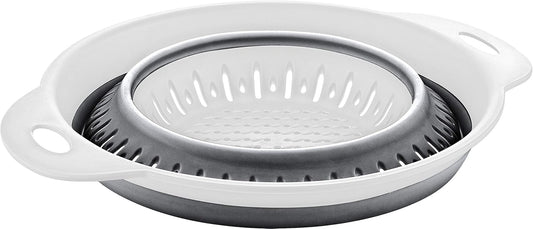 Collapsible Colanders (Strainers) for Fruit Vegetable Food Sizes 8" - 2 Quart (grey)