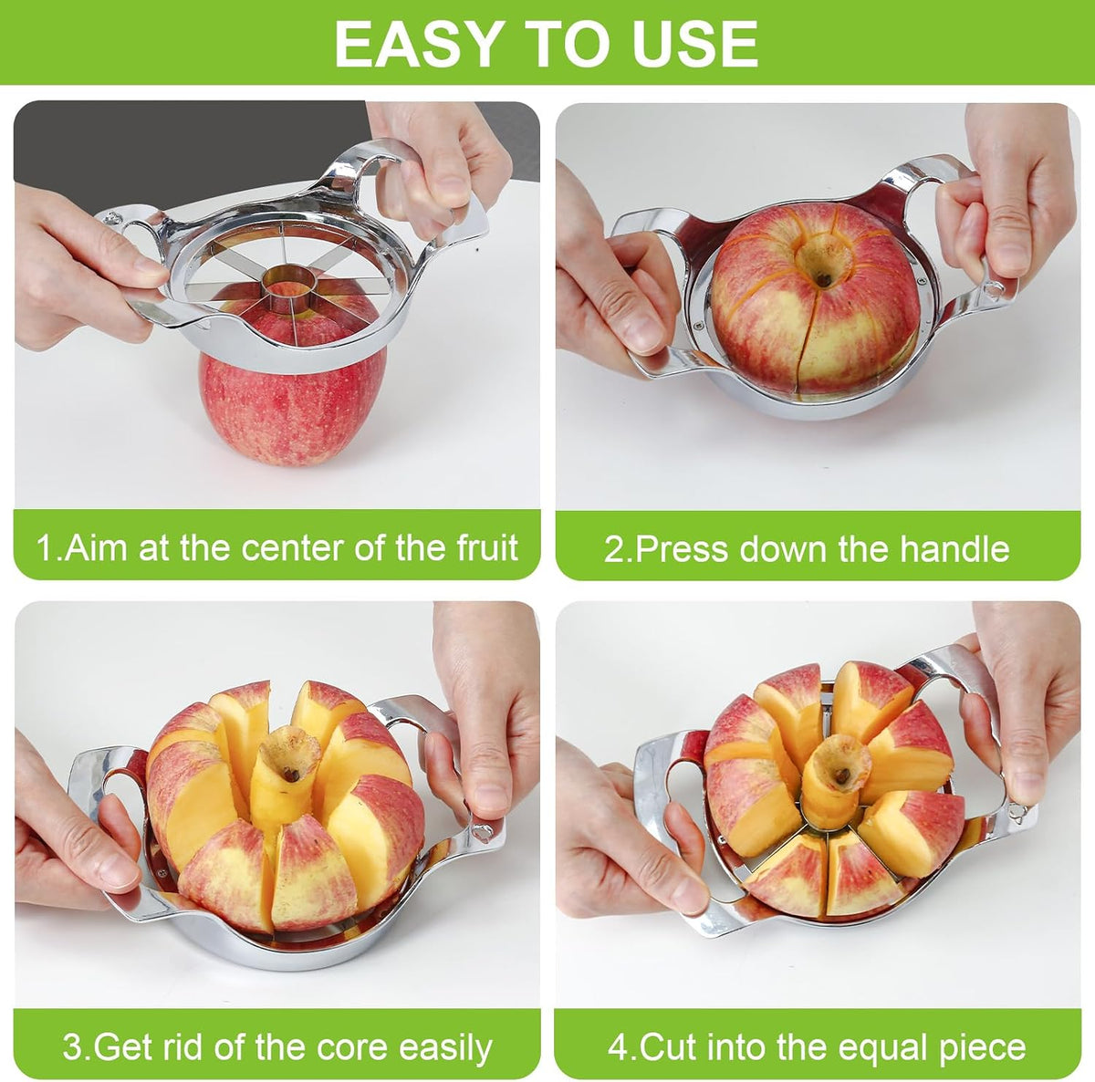 Apple Slicer and Corer,12 Blades Stainless Steel Apple Corer