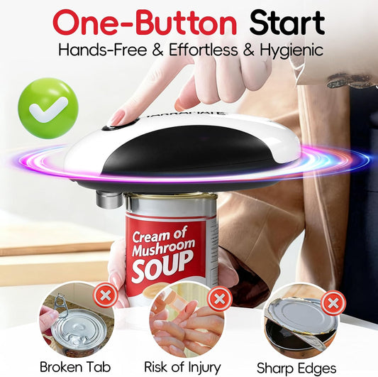 Rechargeable Electric Can Opener, USB-C Smooth Edge Cutter | USB-C Automatic Can Opener, Fits for Most Cans, Friendly for Seniors, Includes Storage Bag
