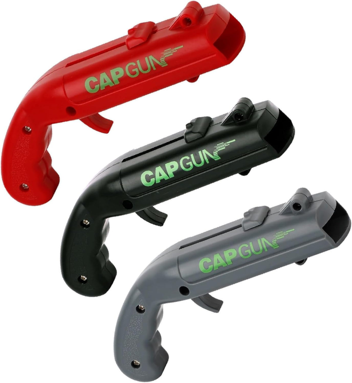 bottle cap shooting gun - Fun bottle opener tool launches bottle caps for parties, barbecues, and bar games (color)