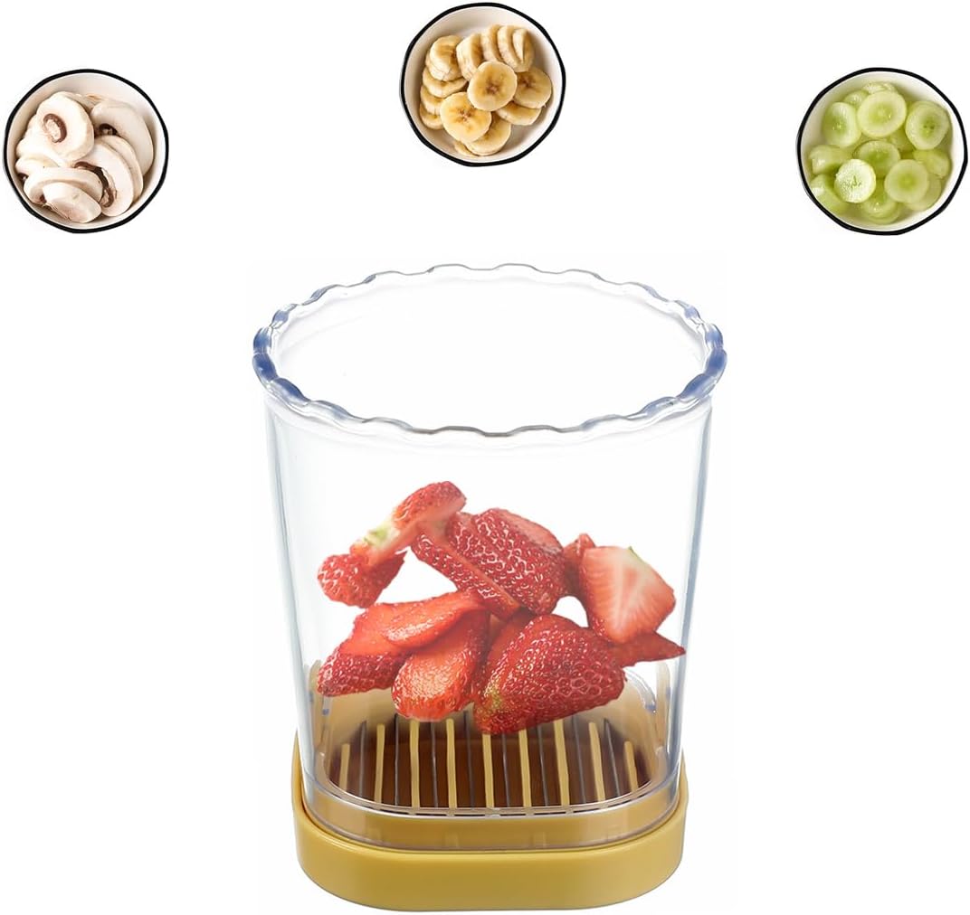 Fruit Slicer Cup, Stainless Steel Fruit and Vegetable Slicer, Spiralizer for Broccoli, Zucchini, Cucumber, Onion, Carrots, Removable Design, Creative Kitchen Gadget (Pink)