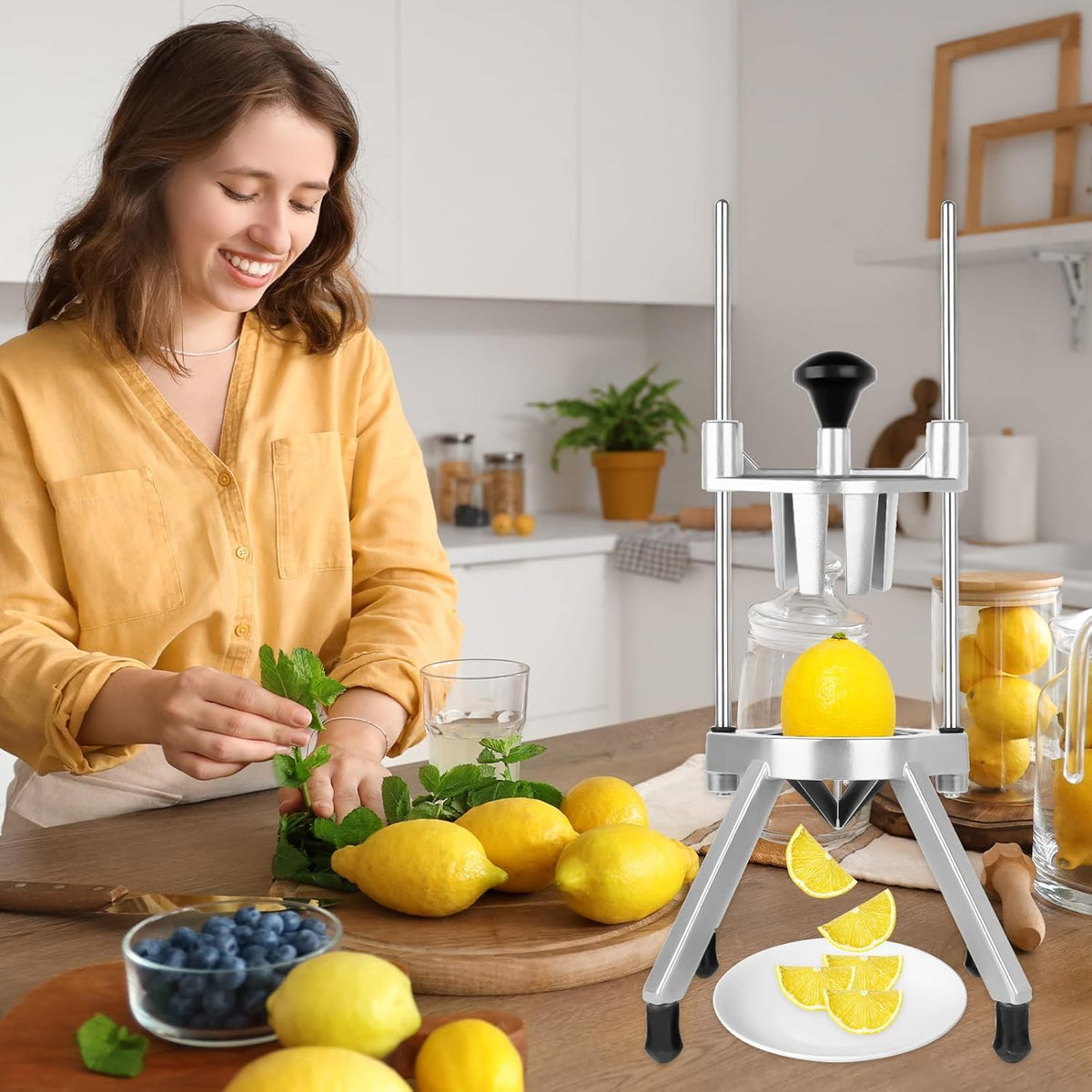 Commercial Vegetable Chopper Dicer w/3 Replacement Blades Onion Dicer Commercial Heavy Duty Vegetable Fruit Chopper Stainless Steel French Fry Cutter