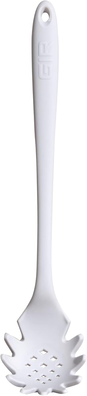 Silicone Pasta & Spaghetti Spoon - 13-In Slate Modern - Heat-Resistant Silicone Ladle & Pasta Fork - Gentle on Nonstick Surfaces