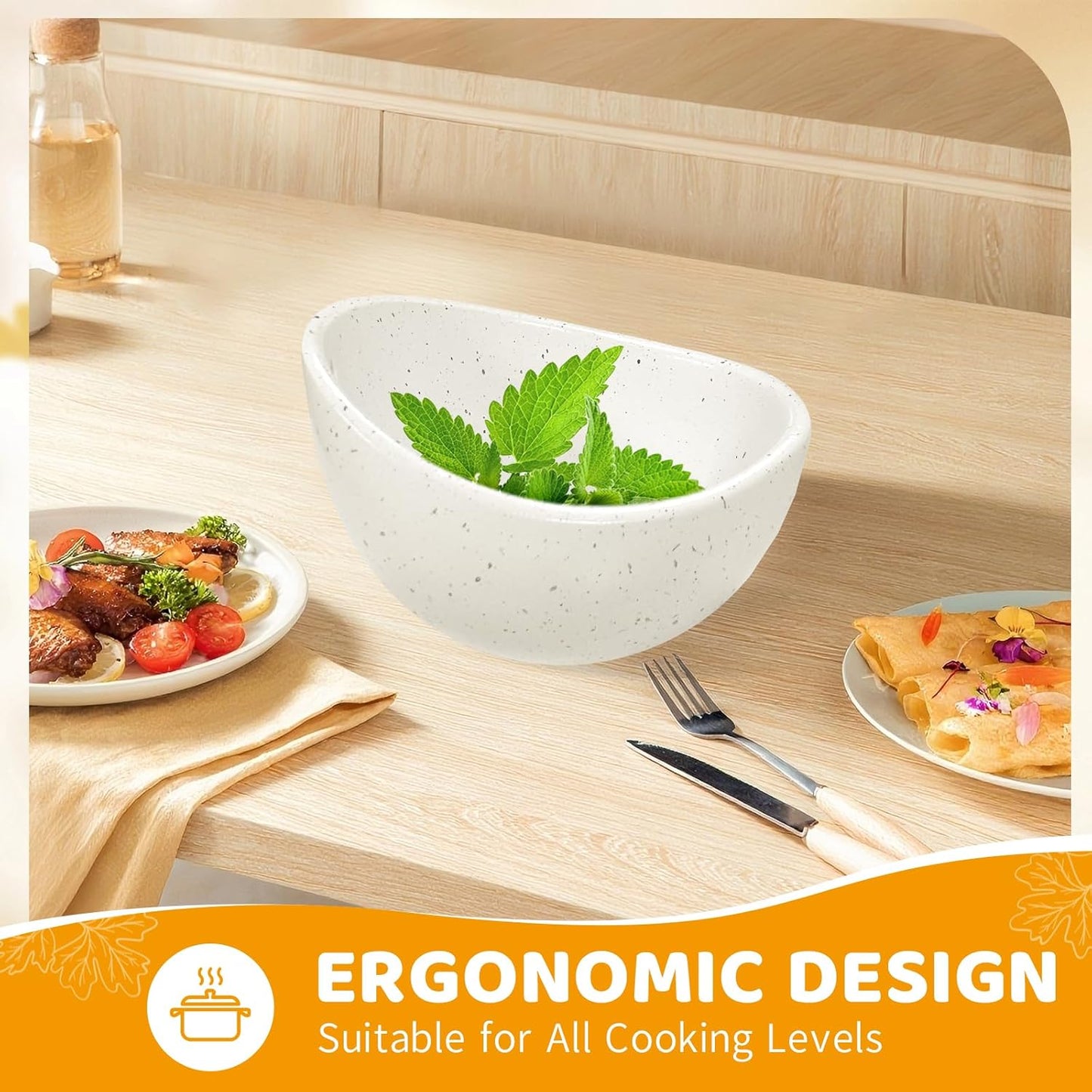 Herb Stripper Bowl, With 4 Holes - Kitchen Tool for Separating Leaves from Stems, Herb Peeler & Remover for Parsley, Thyme, Rosemary