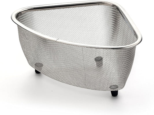 Endurance® In-Sink Mesh Colander Strainer Basket, 3 Quart | Organize Sponges, Collect Food Scraps | Dishwasher Safe | Small Corner Basket | Steaming, Draining & Rinsing