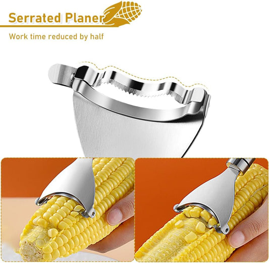 2 Pack Stainless Steel Corn Peeler and Stripper Removes Corn Kernels From Corn Cobs In Seconds Kitchen Tool
