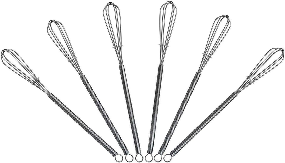8 inch Mini Wire Whisk 6 Pack - Stainless Steel
