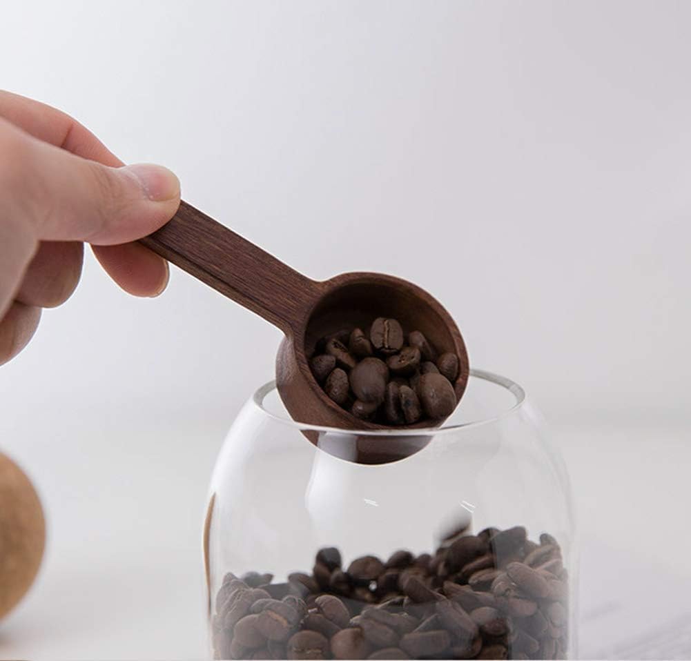Coffee Spoons, ablespoon Scoop, Coffee Ground Spoon, Measuring for Ground Beans or tea, Soup Cooking Mixing Stirrer Kitchen Tools Utensils, 1 Wooden Tea Scoop (Walnut Wooden 3.86 in)