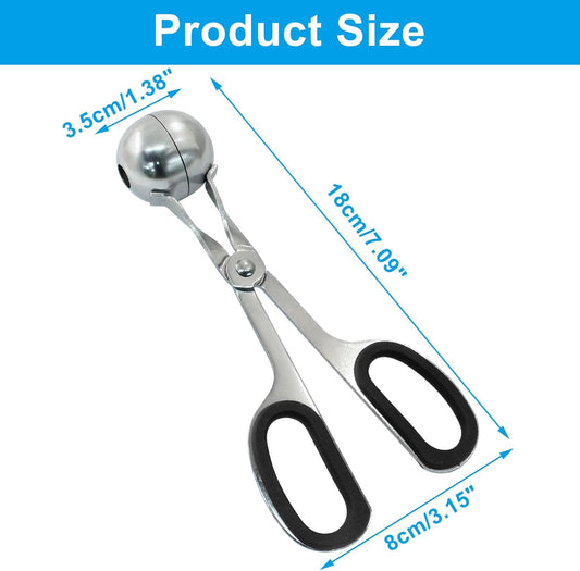 1.38" Meatball Maker, None-stick Meatball Scoop Ball Maker, Stainless Steel Meat Baller Tongs, Cake Pop, Cookie Dough Scoop for Kitchen (Black)