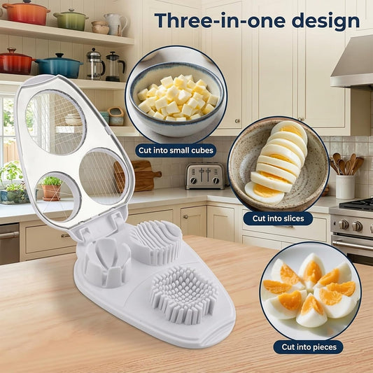 Egg Slicer for Hard Boiled Eggs, 3-in-1 Stainless Steel Egg & Mushroom Tool | heavy-duty slicer kitchen gadget designed for quick, even cuts and everyday food prep