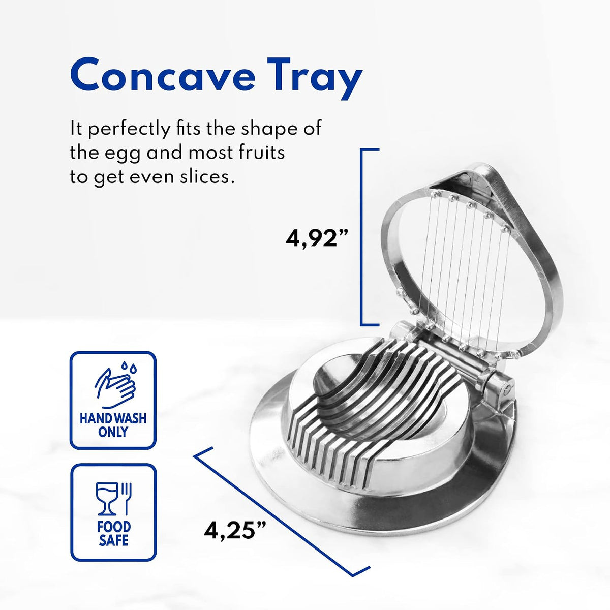 Commercial Grade Aluminum Egg Slicer, Mushroom Slicer with Stainless Steel Wire (Hand Wash Only)