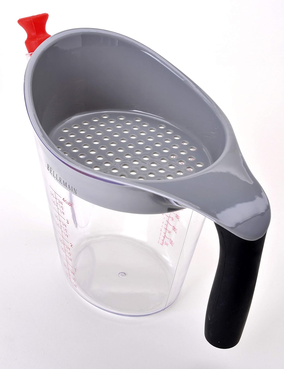 4-Cup Fat Separator/Measuring Cup with Strainer & Fat Stopper / 1 Liter Capacity