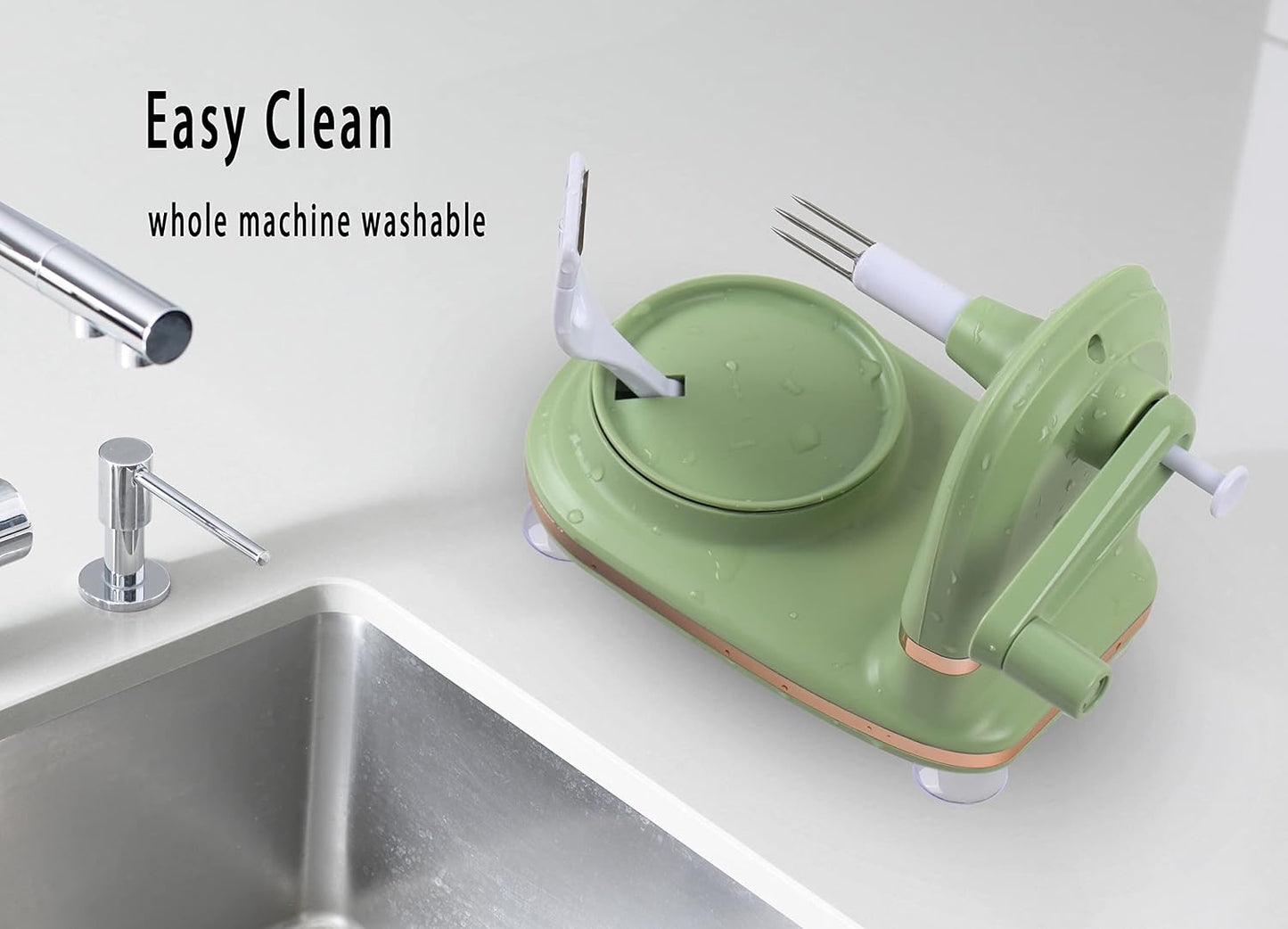 Apple Peeler with 2 Blades Replacements, Apple Peeler Slicer & Corer for Home Kitchen Quick Applesauce Pie Making